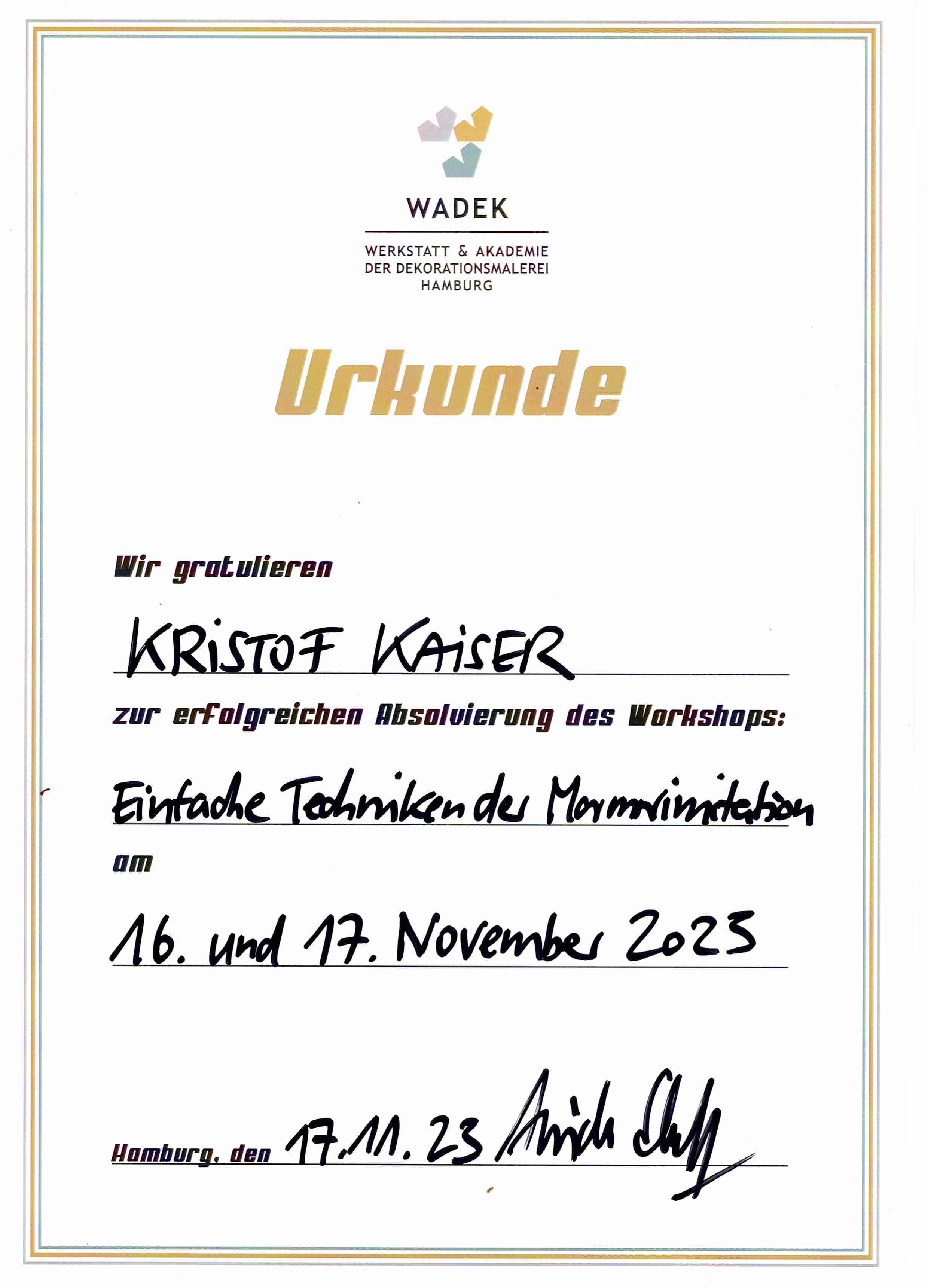 Nachweis: Marmorimitation