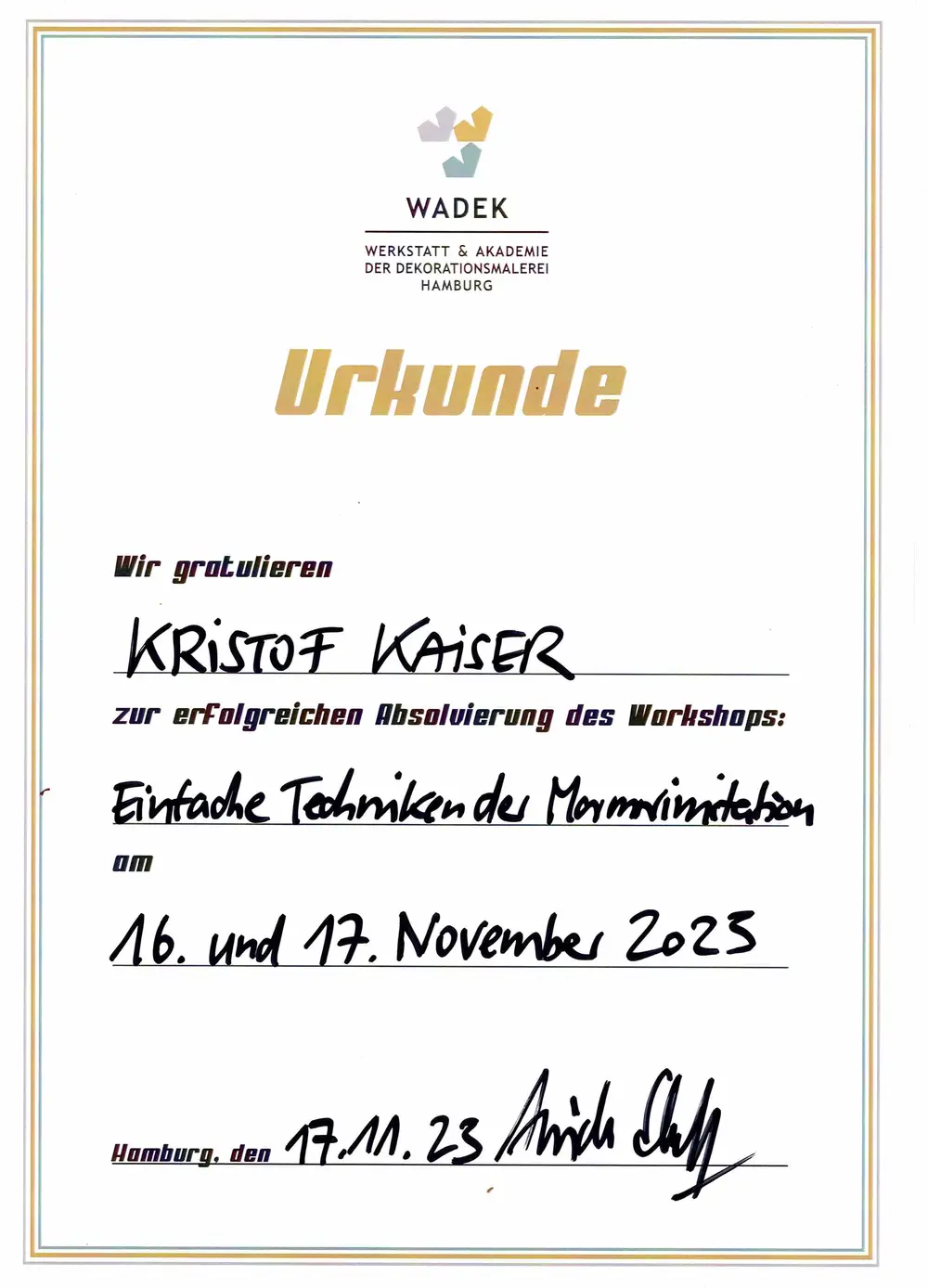 Nachweis: Marmorimitation